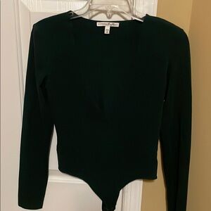 Dark green Express deep V bodysuit